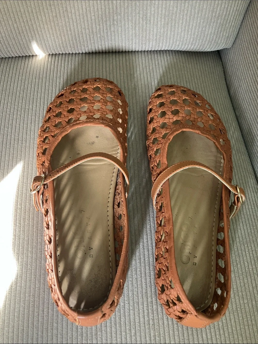 Barefoot Mary Jane The Women's Woven Ballerina by Anya - Toffee